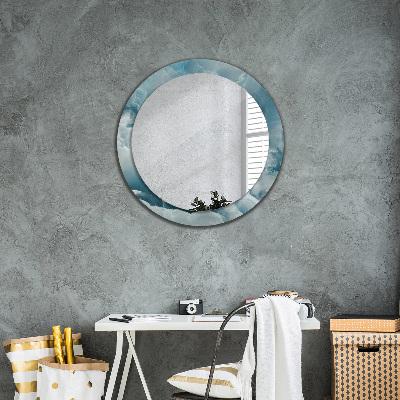 Round mirror print Blue onyx marble