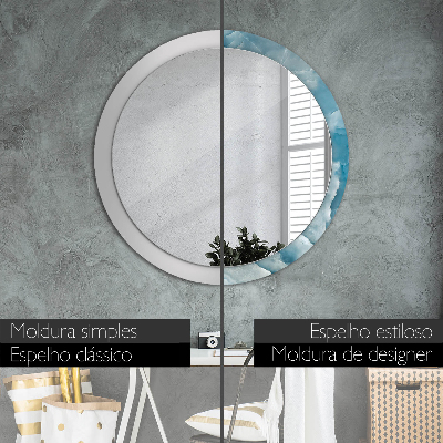 Round mirror print Blue onyx marble