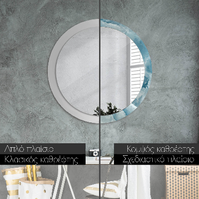 Round mirror print Blue onyx marble