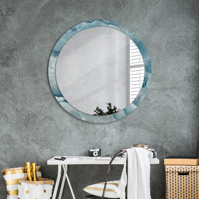 Round mirror print Blue onyx marble