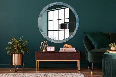 Round mirror print Blue onyx marble