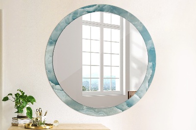 Round mirror print Blue onyx marble