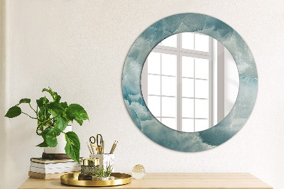 Round mirror print Blue onyx marble