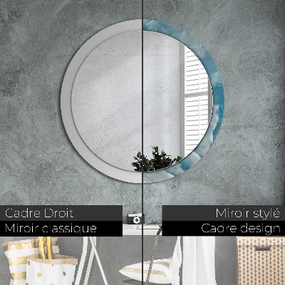 Round mirror print Blue onyx marble