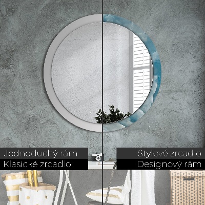 Round mirror print Blue onyx marble