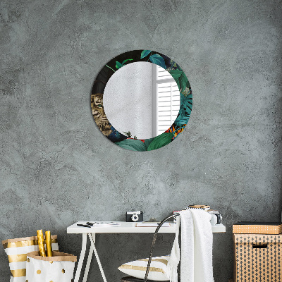 Round mirror decor Jungle forest