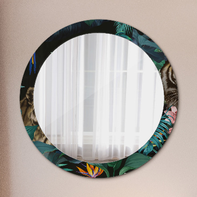 Round mirror decor Jungle forest