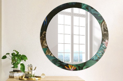 Round mirror decor Jungle forest