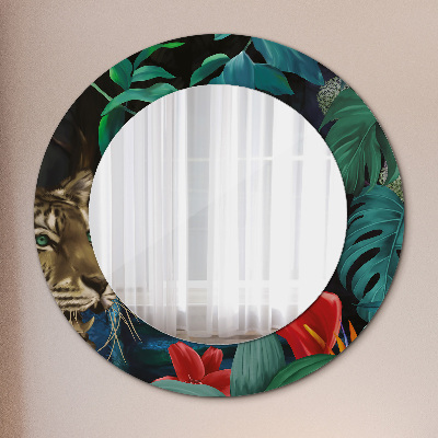 Round mirror decor Jungle forest