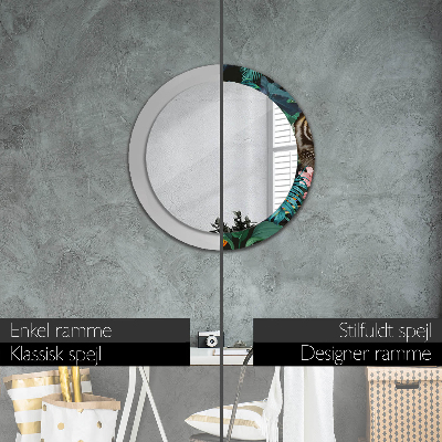 Round mirror decor Jungle forest