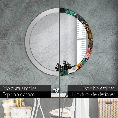 Round mirror decor Jungle forest