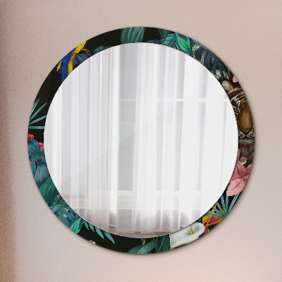 Round mirror decor Jungle forest