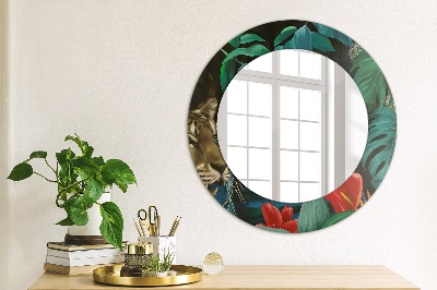 Round mirror decor Jungle forest