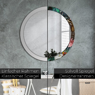 Round mirror decor Jungle forest