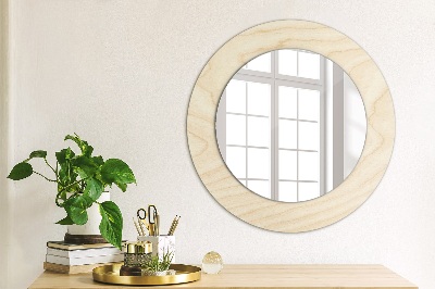 Round mirror decor Wood texture