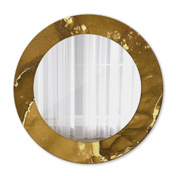 Round mirror decor Metallic swirls