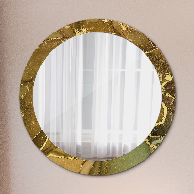 Round mirror decor Metallic swirls