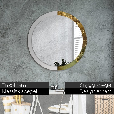 Round mirror decor Metallic swirls