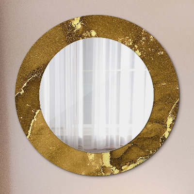 Round mirror decor Metallic swirls