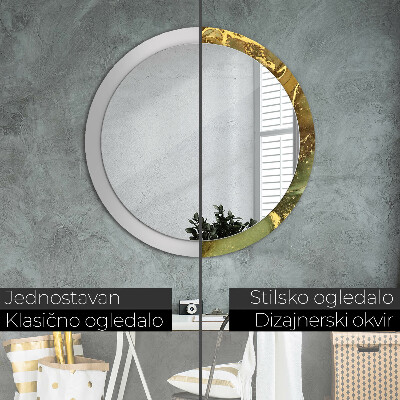 Round mirror decor Metallic swirls