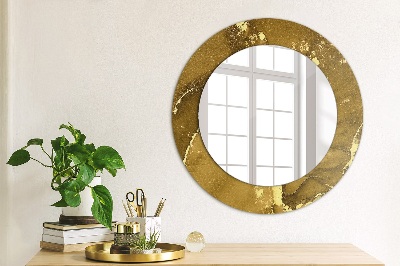 Round mirror decor Metallic swirls