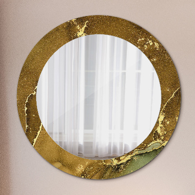 Round mirror decor Metallic swirls