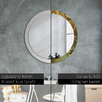 Round mirror decor Metallic swirls