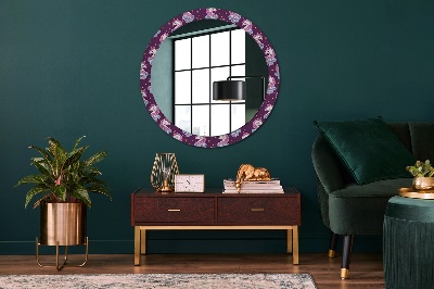 Round mirror printed frame Unicorn stars