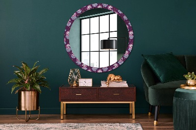 Round mirror printed frame Unicorn stars