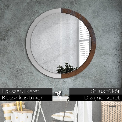 Round decorative wall mirror Metallic rustic