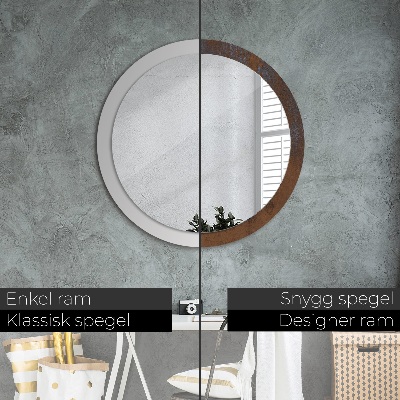 Round decorative wall mirror Metallic rustic