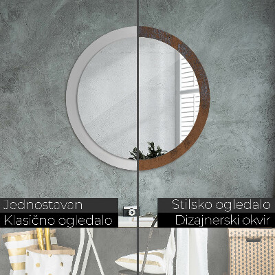 Round decorative wall mirror Metallic rustic