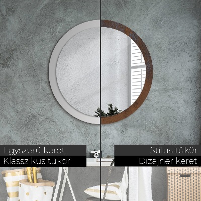 Round decorative wall mirror Metallic rustic