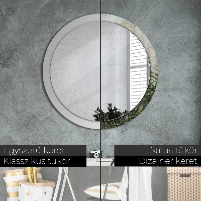 Round decorative wall mirror Fern leaves