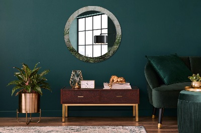 Round decorative wall mirror Fern leaves