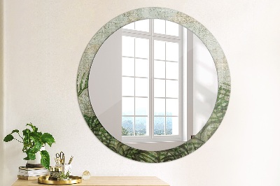 Round decorative wall mirror Fern leaves