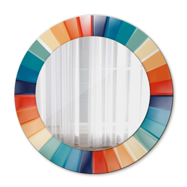 Round decorative wall mirror Radial concentric stripes