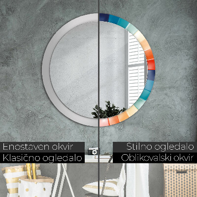 Round decorative wall mirror Radial concentric stripes