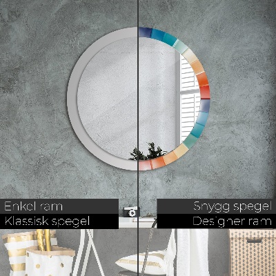 Round decorative wall mirror Radial concentric stripes