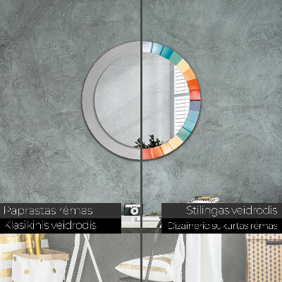 Round decorative wall mirror Radial concentric stripes