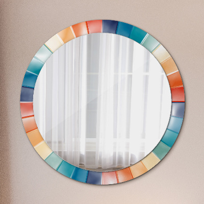 Round decorative wall mirror Radial concentric stripes