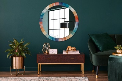 Round decorative wall mirror Radial concentric stripes