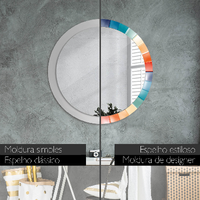 Round decorative wall mirror Radial concentric stripes