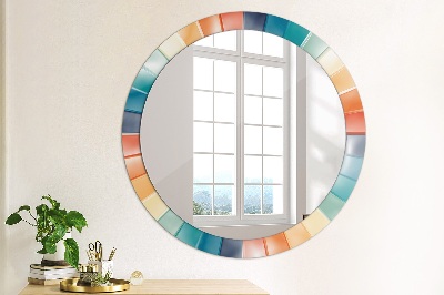 Round decorative wall mirror Radial concentric stripes