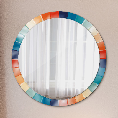 Round decorative wall mirror Radial concentric stripes