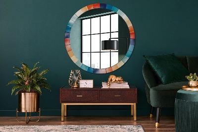 Round decorative wall mirror Radial concentric stripes