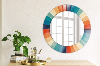 Round decorative wall mirror Radial concentric stripes