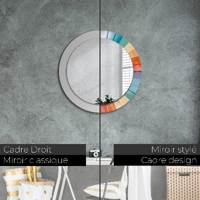 Round decorative wall mirror Radial concentric stripes