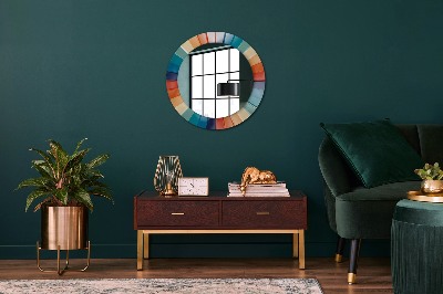 Round decorative wall mirror Radial concentric stripes