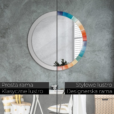 Round decorative wall mirror Radial concentric stripes